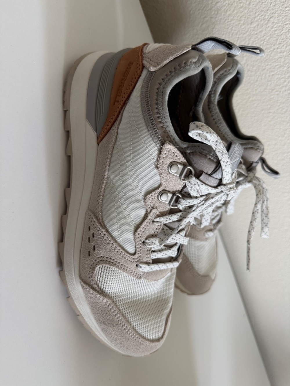 Neutral Beige & White Fashion Sneakers - Picture 2 of 5